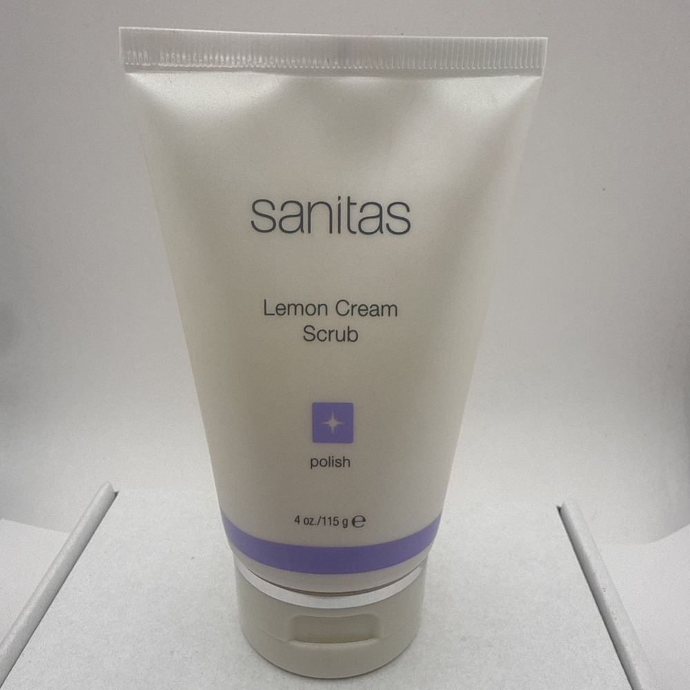 Sanitas Skincare Lemon Cream Scrub, Dual Action Manual Exfoliant, Facial Scrub